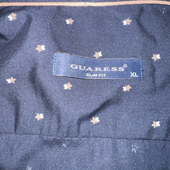 Blue Casual Button Down Shirt with Geometric Print - Picture 3 of 3